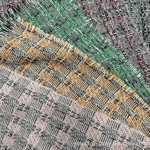 Boucle mode tartan design med öglor garn tyg